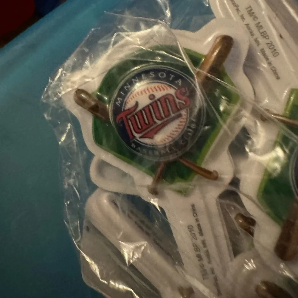 Red and White Baseball Cupcake Rings and twins cupcake tops